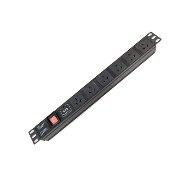 Argentina Type 1U 10A 6 Way Server Racks  Power Distribution Unit PDU with Master Switch LED Surge Protector - 图片 2